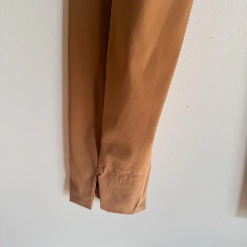 ADAY Camel Tan Tailor Made Slit Cuff Stretchy Work Pant - Large